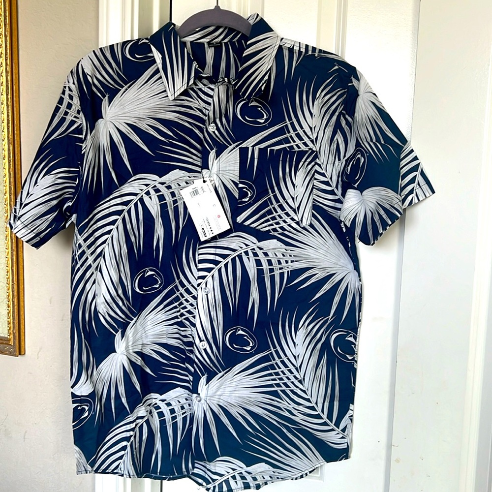 NWT. NCAA Penn State Hawaiian Shirt. Authentic